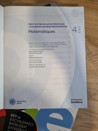 Breu història de les matemàtiques 4 eso Santillana