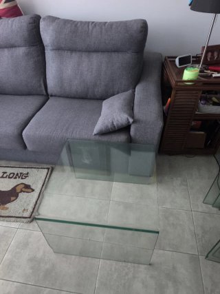 Mesa de centro de cristal