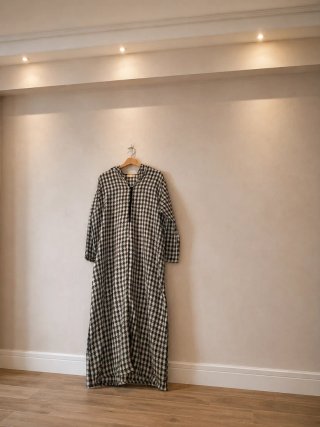 Abrigo largo estampado cuadros