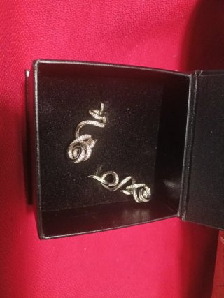 Pendientes largos plata ley circonitas