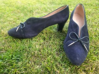 Zapatos de ante azul marino