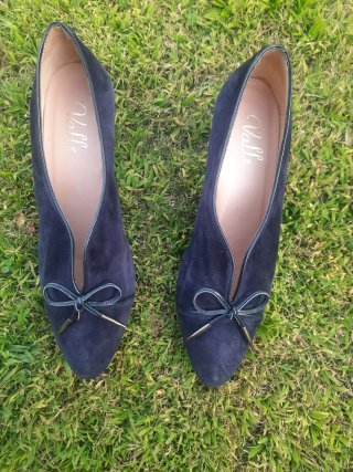 Zapatos de ante azul marino