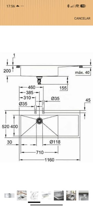 Fregadero Grohe K1000 con Tara