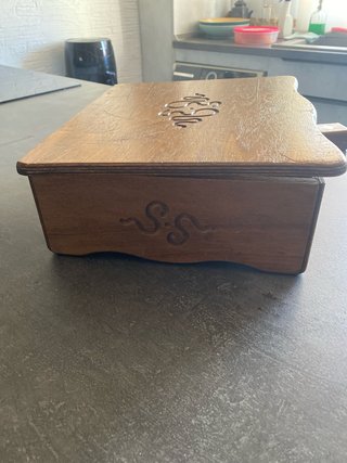 Baúl de madera para 3 botellas