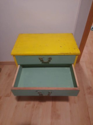 Mesita de noche vintage madera