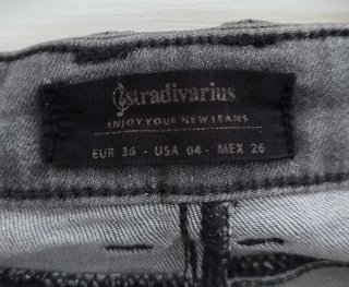 Pantalones Stradivarius vaqueros grises talla 36