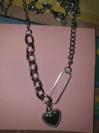 Collar Corazón y Ángel Plata