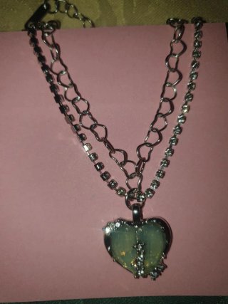 Collar Corazón y Ángel Plata