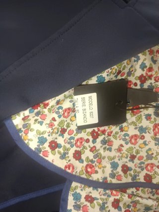Americana azul con forro estampado