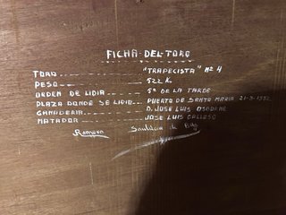 Cuadro Toro Lidia Pintura Oleo Marco Negro