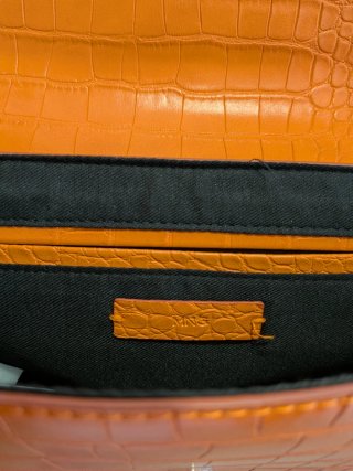 Bolso Mango naranja efecto piel cocodrilo