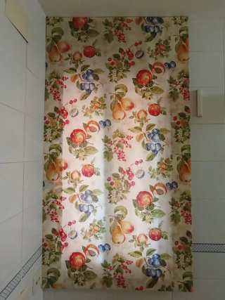 Cortinas cocina y estor estampado frutas