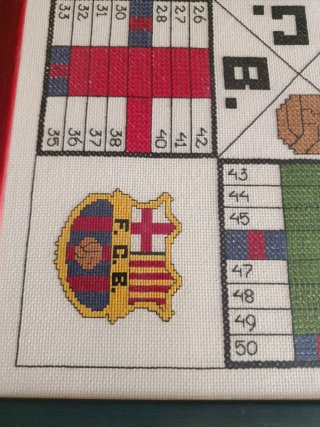 Parchís bordado FC Barcelona.