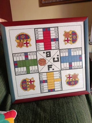 Parchís bordado FC Barcelona.