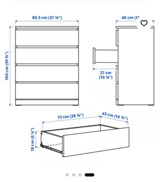 Cómoda Ikea 4 cajones madera