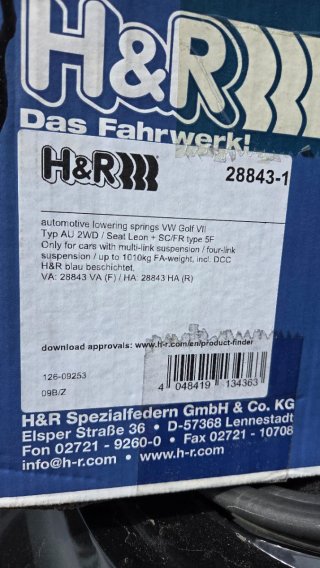 Muelles H&R SEAT LEON MK3