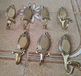 7 Ganchos decorativo dorado para cortinas