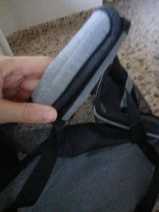 Transportín para mascotas gris y negro
