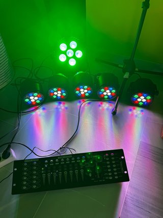8 Focos LED RGBW + DMX Control 8