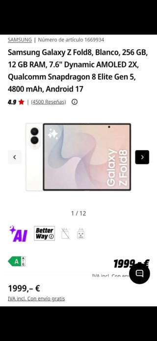 Samsung Galaxy Z Fold8 Blanco