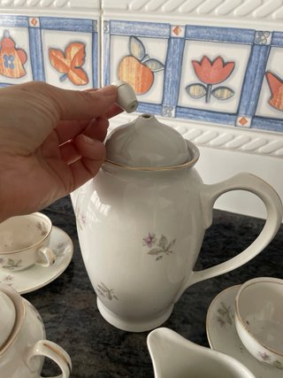 Juego de café de porcelana floral