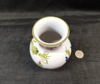 Jarrón florero cerámica pintado a mano vintage