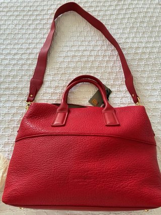 Bolso de piel Gigi rojo hecho en España