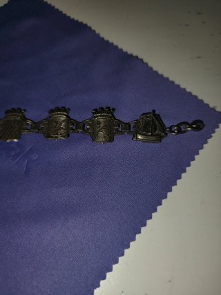 Pulsera Plata Años 50 Ancla y Barco