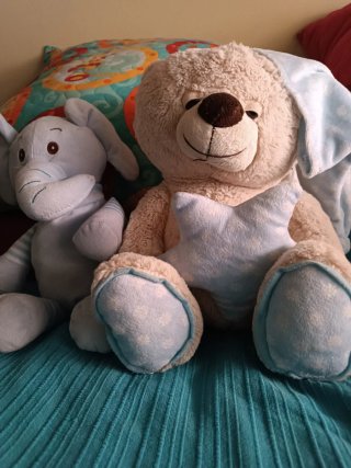 Peluche Elefante y Oso Bebé Azul