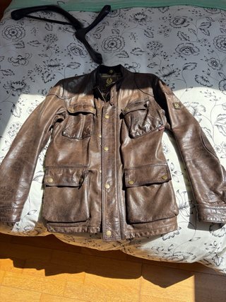 Chaqueta de cuero Belstaff Tres Cuartos Marrón
