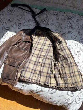 Chaqueta de cuero Belstaff Tres Cuartos Marrón
