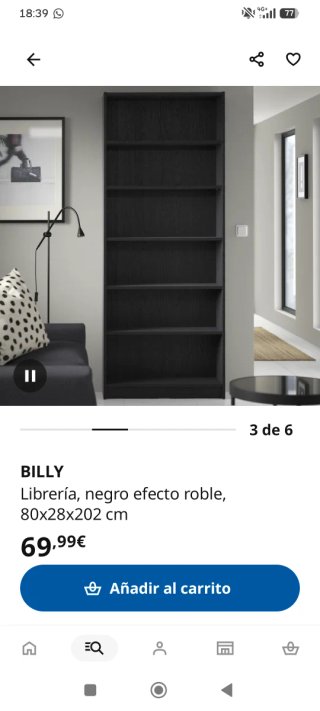Estantería Billy Negra Ikea