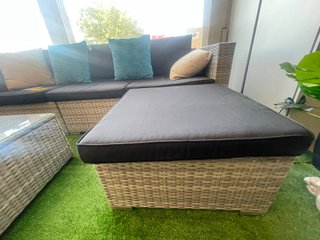 Conjunto de jardín ratán gris y negro