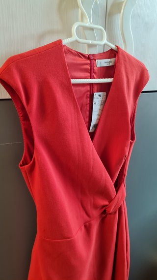 Vestido Mango Rojo Talla XS