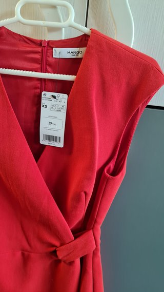Vestido Mango Rojo Talla XS