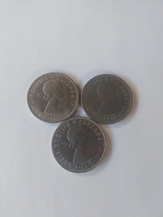 Lote 3 Monedas Half Crown Inglaterra