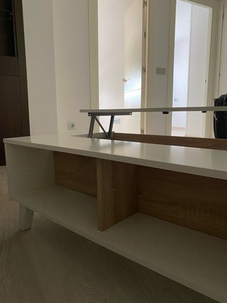 Mesa de salón elevable con almacenamiento