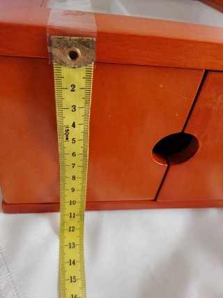 Joyero de madera con tapa de cristal