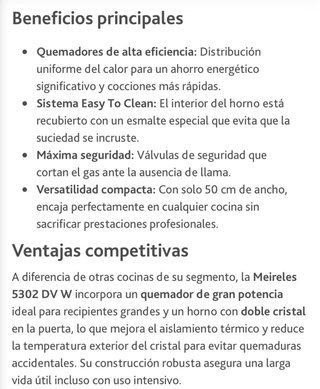 Cocina de gas blanca poco uso