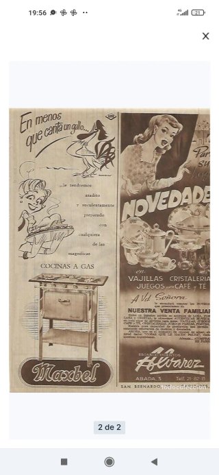 Antigua cocina de gas. Maxbel 101. Año 1952