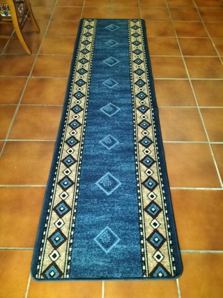 Alfombra Pasillo Azul y Beige