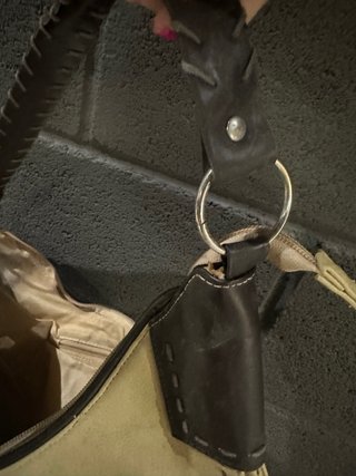 Bolso de Hombro Vintage Beige y Marrón