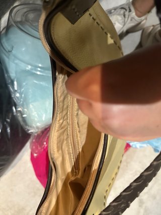 Bolso de Hombro Vintage Beige y Marrón