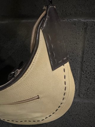 Bolso de Hombro Vintage Beige y Marrón