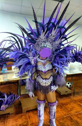 Traje de Carnaval Morado y Plateado
