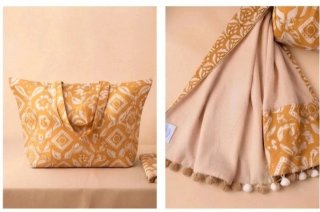Bolso y pareo reversible toalla rizo