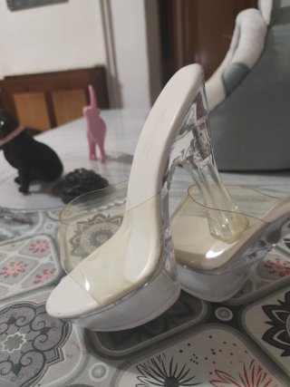 Zapatos tacón transparente talla 37