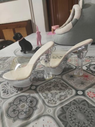 Zapatos tacón transparente talla 37