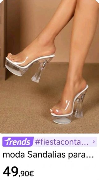 Zapatos tacón transparente talla 37