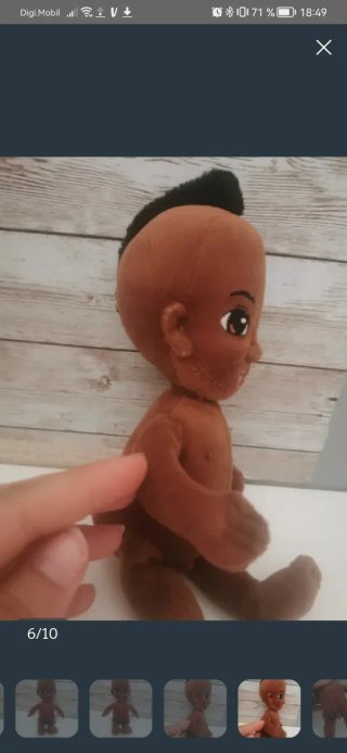 Peluche bebé afroamericano kirikou